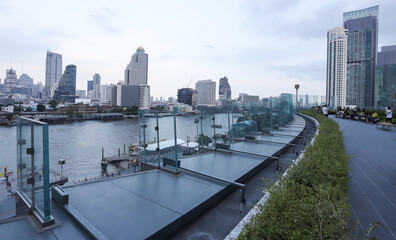 Bangkok View by the Chao Praya River.