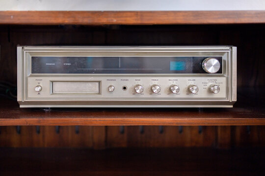 old vintage radio player stereo system
