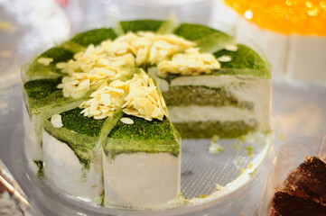 Green Tea Cake with Almonds