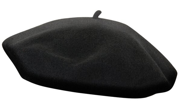 Illustration of a black french cap beret isolated on a white background