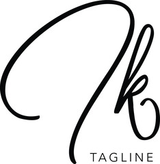 TK  Letter Initial Logo Design, Vector Template