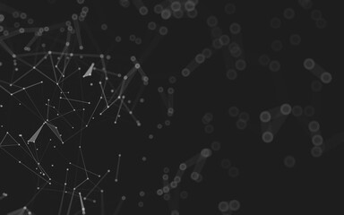 Abstract background. Molecules technology with polygonal shapes, connecting dots and lines....