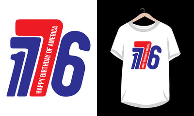 1776 Happy Birthday Of America typography vector t-shirt design.