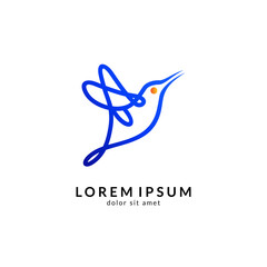Bird logo vector, simple flat design style, modern flying bird icon/symbol