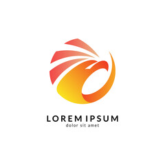 Eagle logo vector, abstract eagle design, modern flat style, falcon/hawk mascot illustration