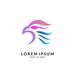 Eagle logo vector, abstract eagle design, modern flat style, falcon/hawk mascot illustration