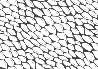 Abstract styled snake scales animal skin seamless pattern design. Black and white seamless camouflage background