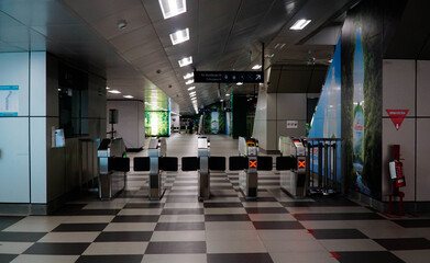 The atmosphere at the Mass Rapid Transit (MRT) Station, Lebak Bulus, South Jakarta, Indonesia, 13 June 2020.