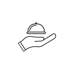 Food delivery line icon vector