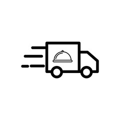 Food delivery line icon vector