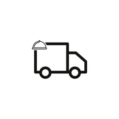 Food delivery line icon vector