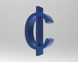 Cent symbol sign isolated centas sent   3d render