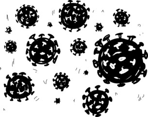 abstract seamless pattern virus corona