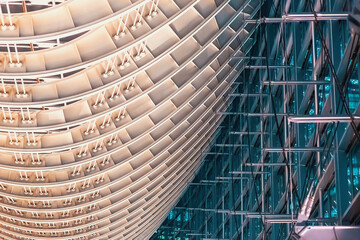 Abstract architecture background of Tokyo, Japan at night