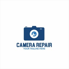 Camera repair creative and minimalist logo template Set, vector
