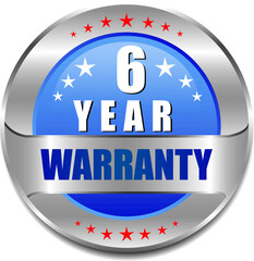 6 Year warranty stamp vector logo images, Warranty vector stock photos, Warranty vector illustration of logo.