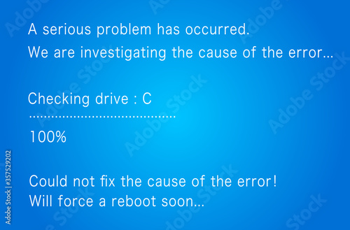 架空のブルースクリーンエラー画面のイラスト 画面のみ Wall Mural Illustdesignslab