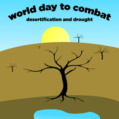 Vector Graphic world day to combat desertification and drought