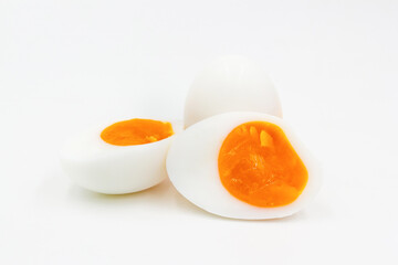 Boiled eggs isolated on white background