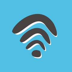 hand drawn black brush style wifi wi-fi vector