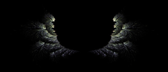 Devil's abstract wings with sharp feathers