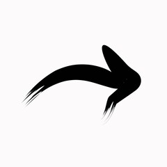 vector illustration of right black brush style arrow