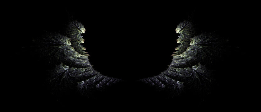 Devil's abstract wings with sharp feathers