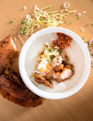 thai Congee with pork and egg
