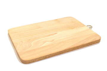 Wooden cutting board isolated on white background