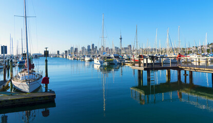 Mooring Boats at Westhaven Marina Auckland New Zealand