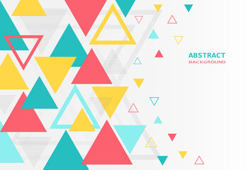 Fototapeta na wymiar Abstract colorful triangle geometric template on white background. Element design. Vector illustration.