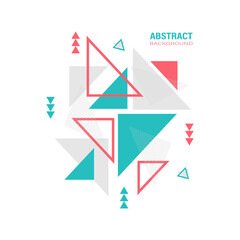 Abstract modern triangle geometric template on white background. Element design. Vector illustration.
