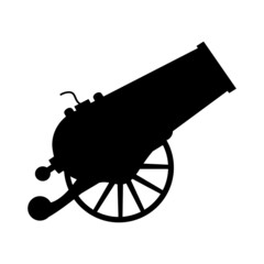 Cannon silhouette on a transparent background.vector Cannon icon