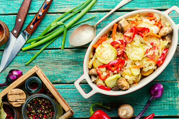Stew of stewed vegetables.