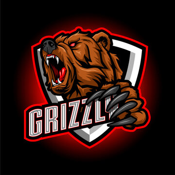Grizzly Esport Mascot Logo Design