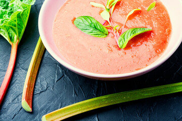 Summer cold rhubarb soup