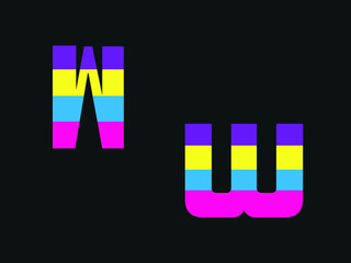 Capital letter W vector image