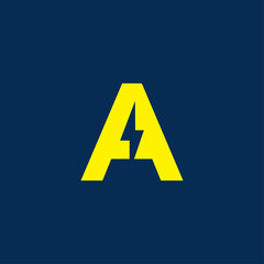 Initial letter a electric, thunder, power logo and icon vector illustrator