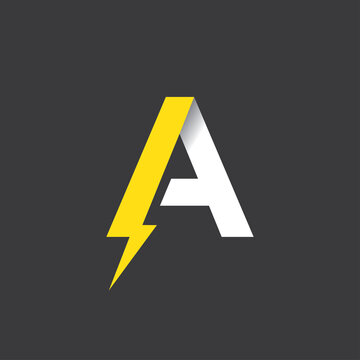 Initial letter a electric, thunder, power logo and icon vector illustrator