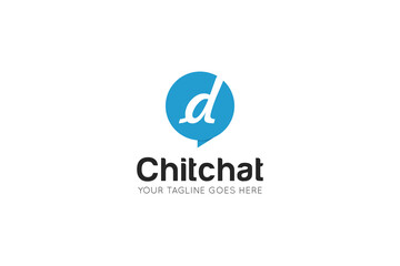 Initial letter d chat, message logo and icon vector illustration