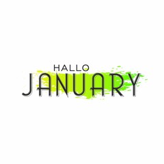 January text vector. Letter brush ink for invitation cards. January for the calendar. Writing phrases for banners, leaflets, greeting cards, calendars.