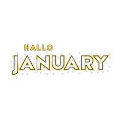 January text vector. Letter brush ink for invitation cards. January for the calendar. Writing phrases for banners, leaflets, greeting cards, calendars.