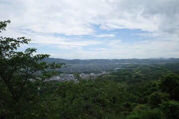 Fototapeta na wymiar 日本の岡山県瀬戸内市の美しい山と海の風景