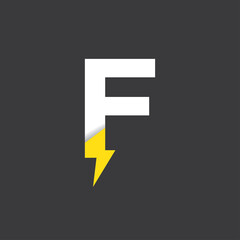 Initial letter f electric, thunder, power logo and icon vector illustration