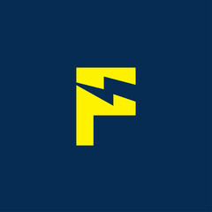 Initial letter f electric, thunder, power logo and icon vector illustration