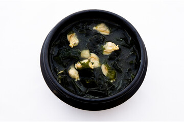 Fresh Seaweed Soup and clam without shell, Miyeok-guk