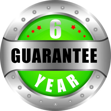6 Year Guarantee stamp vector logo images, Guarantee vector stock photos, Guarantee vector illustration of logo