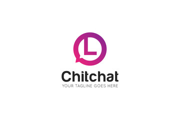Initial letter l chat, message logo and icon vector illustration