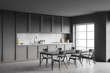 Dark grey corner with table