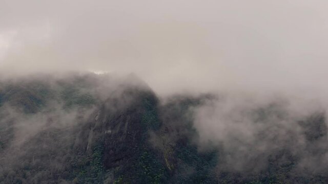 Hyperlapse: Misty mountains of the coromandel ranges, New Zealand